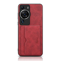 Funda Lujo Cuero Carcasa MT2 para Huawei P60 Rojo