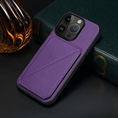 Funda Lujo Cuero Carcasa MT4 para Apple iPhone 14 Pro Max Morado