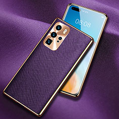 Funda Lujo Cuero Carcasa N03 para Huawei P40 Pro Morado