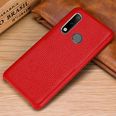 Funda Lujo Cuero Carcasa P01 para Huawei P30 Lite XL Rojo