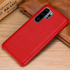 Funda Lujo Cuero Carcasa P01 para Huawei P30 Pro Rojo