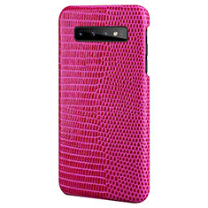 Funda Lujo Cuero Carcasa P02 para Samsung Galaxy S10 Plus Rosa Roja