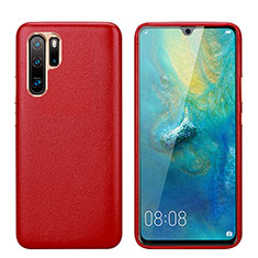 Funda Lujo Cuero Carcasa P03 para Huawei P30 Pro Rojo