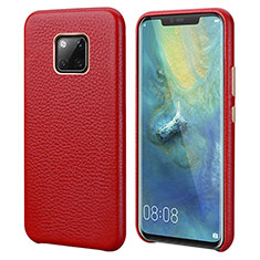 Funda Lujo Cuero Carcasa P04 para Huawei Mate 20 Pro Rojo