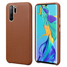 Funda Lujo Cuero Carcasa P04 para Huawei P30 Pro Marron