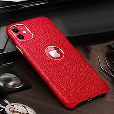 Funda Lujo Cuero Carcasa para Apple iPhone 11 Rojo