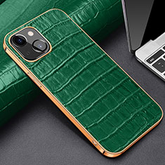 Funda Lujo Cuero Carcasa para Apple iPhone 13 Mini Verde