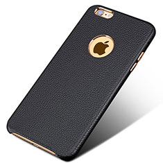 Funda Lujo Cuero Carcasa para Apple iPhone 6 Plus Negro