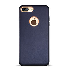 Funda Lujo Cuero Carcasa para Apple iPhone 8 Plus Azul