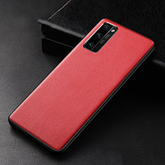 Funda Lujo Cuero Carcasa para Huawei Honor 30 Pro Rojo