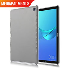 Funda Lujo Cuero Carcasa para Huawei MediaPad M5 10.8 Gris