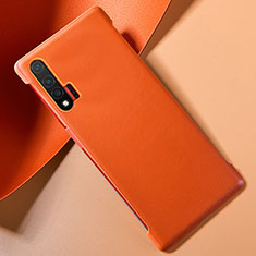 Funda Lujo Cuero Carcasa para Huawei Nova 6 Naranja