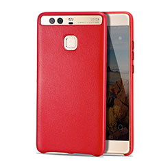 Funda Lujo Cuero Carcasa para Huawei P9 Plus Rojo