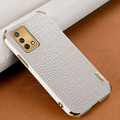 Funda Lujo Cuero Carcasa para Oppo F19 Blanco