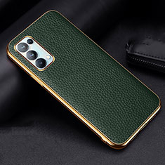 Funda Lujo Cuero Carcasa para Oppo Find X3 Lite 5G Verde