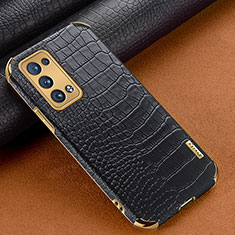 Funda Lujo Cuero Carcasa para Oppo Reno6 Pro 5G Negro