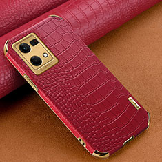 Funda Lujo Cuero Carcasa para Oppo Reno7 4G Rojo