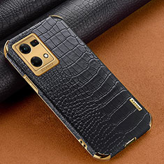 Funda Lujo Cuero Carcasa para Oppo Reno8 4G Negro