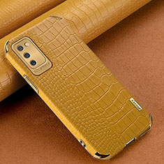 Funda Lujo Cuero Carcasa para Samsung Galaxy A02s Amarillo