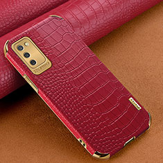 Funda Lujo Cuero Carcasa para Samsung Galaxy A03s Rojo