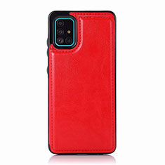 Funda Lujo Cuero Carcasa para Samsung Galaxy A51 5G Rojo