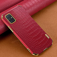 Funda Lujo Cuero Carcasa para Samsung Galaxy A71 5G Rojo