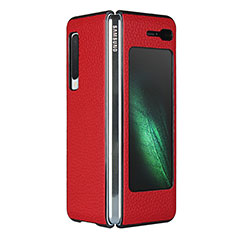 Funda Lujo Cuero Carcasa para Samsung Galaxy Fold Rojo