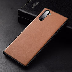 Funda Lujo Cuero Carcasa para Samsung Galaxy Note 10 5G Naranja