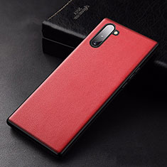 Funda Lujo Cuero Carcasa para Samsung Galaxy Note 10 5G Rojo