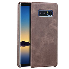 Funda Lujo Cuero Carcasa para Samsung Galaxy Note 8 Marron