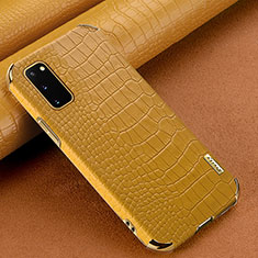 Funda Lujo Cuero Carcasa para Samsung Galaxy S20 5G Amarillo