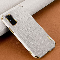 Funda Lujo Cuero Carcasa para Samsung Galaxy S20 5G Blanco