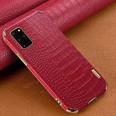 Funda Lujo Cuero Carcasa para Samsung Galaxy S20 Plus 5G Rojo