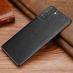 Funda Lujo Cuero Carcasa para Samsung Galaxy S21 Plus 5G Negro