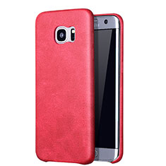 Funda Lujo Cuero Carcasa para Samsung Galaxy S7 Edge G935F Rojo