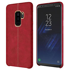 Funda Lujo Cuero Carcasa para Samsung Galaxy S9 Plus Rojo