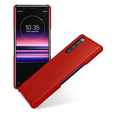 Funda Lujo Cuero Carcasa para Sony Xperia 5 Rojo