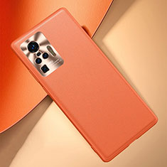 Funda Lujo Cuero Carcasa para Vivo X50 Pro 5G Naranja