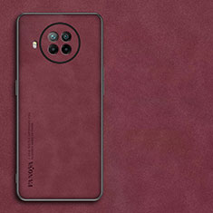 Funda Lujo Cuero Carcasa para Xiaomi Mi 10i 5G Rojo