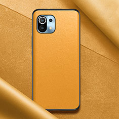 Funda Lujo Cuero Carcasa para Xiaomi Mi 11 5G Amarillo