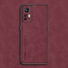 Funda Lujo Cuero Carcasa para Xiaomi Mi 12 Pro 5G Rojo