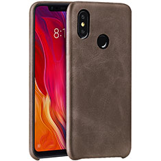 Funda Lujo Cuero Carcasa para Xiaomi Mi 8 Marron