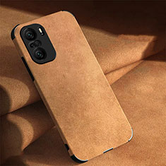 Funda Lujo Cuero Carcasa para Xiaomi Poco F3 5G Marron