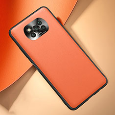 Funda Lujo Cuero Carcasa para Xiaomi Poco X3 Naranja