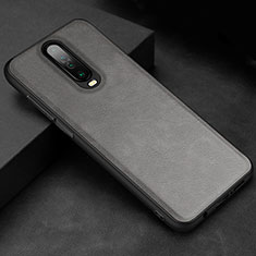 Funda Lujo Cuero Carcasa para Xiaomi Redmi K30 4G Gris