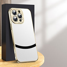 Blanco Funda Lujo Cuero Carcasa PD2 para Apple iPhone 15 Pro Blanco