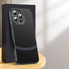 Funda Lujo Cuero Carcasa PD2 para Apple iPhone 15 Pro Negro