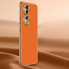 Funda Lujo Cuero Carcasa QK1 para Huawei Honor 90 5G Naranja
