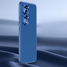 Funda Lujo Cuero Carcasa QK1 para Huawei Honor 90 Pro 5G Azul