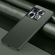 Funda Lujo Cuero Carcasa QK1 para OnePlus 10 Pro 5G Verde
